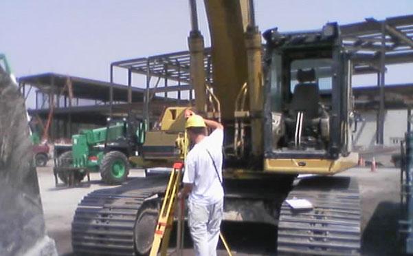 Surveyer setting up machine
