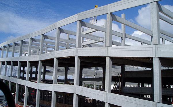 Steel framing of a building